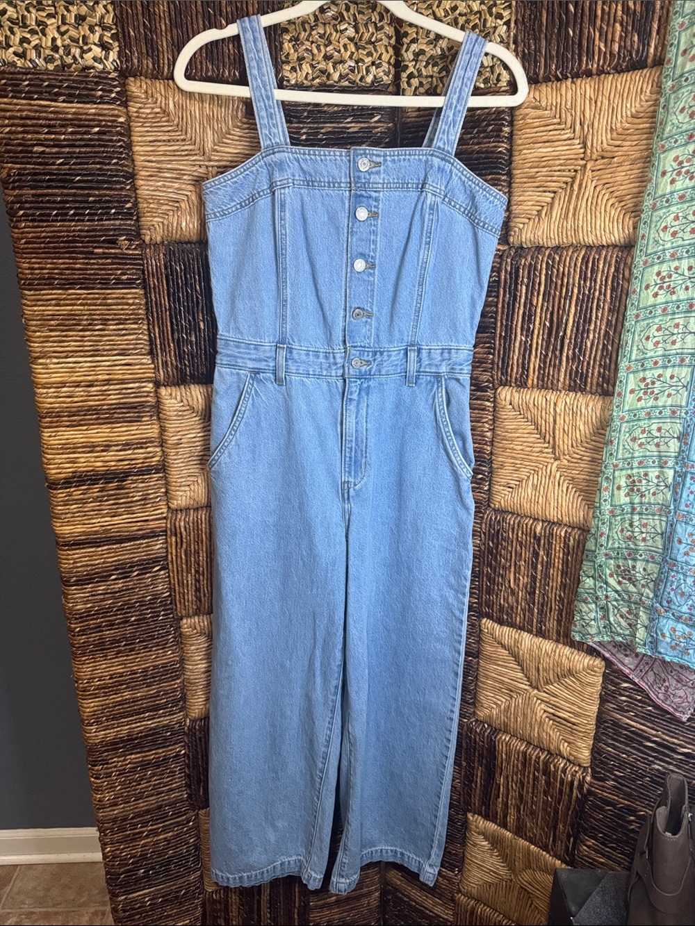 Levi's Light Blue Denim Wide-Leg Jumpsuit